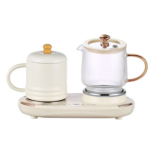 Mi Lixiong health pot all-glass teapot double pot set kettle one-in-one multi-functional mini stew pot small constant temperature pot heating cup ceramic thermos cup birthday Mid-Autumn Festival 0.6L +0.4L double cup health pot gift box office glass stew cup gift for boys and girls teacher best friend practical gift souvenir