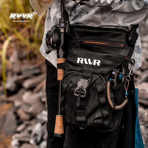 RVVR25 New Lightweight Leg Bag RB9627 Lure Bag Anti-scratch, Wear-Resistant and Water-Repellent Large Capacity Multifunctional Fishing Bag Black