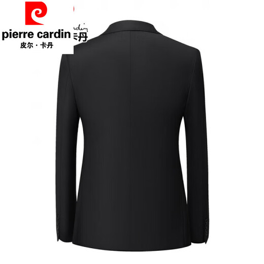 Pierre Cardin (pierre cardin) high quality large size suit men's business casual and stable double-breasted dinner dress suit and trousers two-piece set black two-piece suit suit trousers two-piece set M