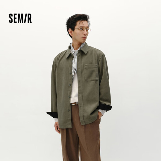 Semir long-sleeved shirt men's winter textured corduroy couple plaid outer wear shirt loose 101724105203
