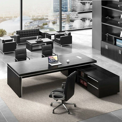 Simple modern boss desk and chair combination, new Chinese style executive desk, executive desk, supervisor manager desk, office furniture 1.6*0.8 meters boss desk + side cabinet (thickened)