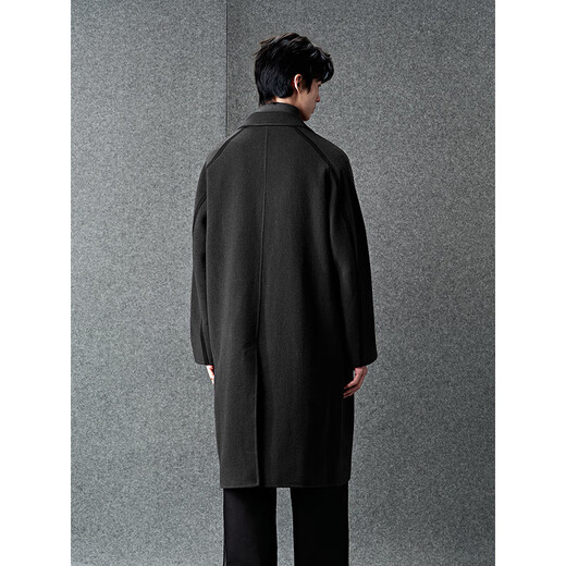 GXGGXG Men's Wear Shopping Mall Dark Gray Raglan Sleeve Commuting Long Coat Dark Gray 180/XL