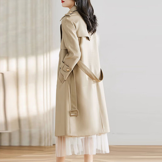 Ehangy Luxury High Grain-Long-Long-Longat Coat For Women 2025 Primavera y otoño Nuevo abrigo de moda de alta gama gris l gris
