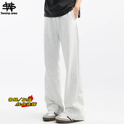 SWAMP AREA American scimitar boot-cut pants for men in autumn and winter trendy wide-leg sports and casual sweatpants KS1109 flower gray 2XL