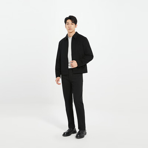 Lilang Shopping Mall Same Style Wool Cashmere Jacket Men's Lapel Simple Commuting Business Men's Jacket Autumn 2025 Black (25QJK9081S) XL 175/88A