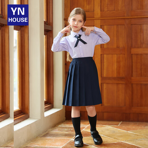 Yinuofang girls skirt mid-length pleated skirt spring and autumn children's graduation performance clothing group uniforms school uniforms