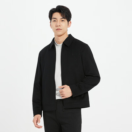 Lilang Shopping Mall Same Style Wool Cashmere Jacket Men's Lapel Simple Commuting Business Men's Jacket Autumn 2025 Black (25QJK9081S) XL 175/88A