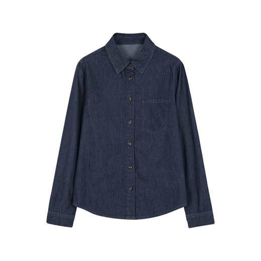 Mohan Yimei retro washed denim shirt thin jacket 2025 autumn new shirt temperament women's top