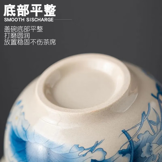 High-end Ru kiln hand-painted tureen kung fu tea set ceramic home office tea set gift box Xianzhi tureen-Lanlian-tureen