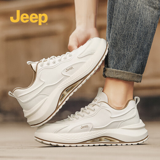 Jeep men's shoes spring and autumn 2025 new leather business casual sports shoes retro dad shoes comfortable coconut shoes