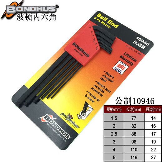 Boltons englischer erweiterter Ball Kopf Hex Schraubenschlüssel 10946 10992 10999 13-Pack 12137 English Flat Head 0,05-3/8