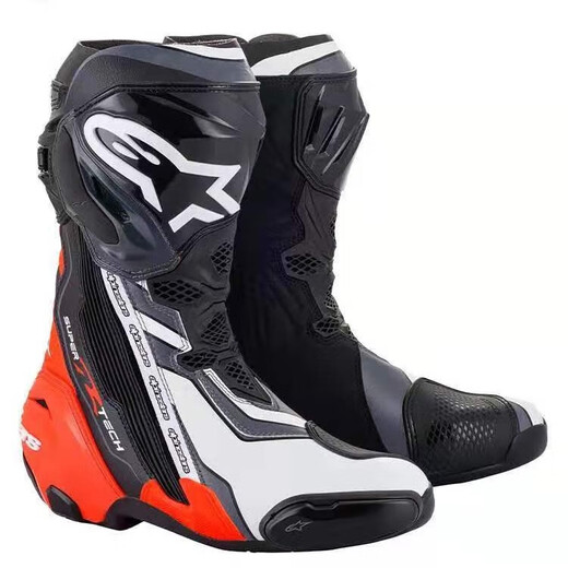 Alpinestars A-star riding boots SUPERTECH R motorcycle professional track boots motorcycle anti-fall perforated motorcycle boots four seasons SUPERTECH R riding boots black red white gray 2220021-1329 41