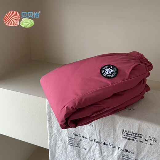 HAL.DUCK children's down pants for boys and girls, warm white duck down outer wear for large, medium and small children, thickened overalls, winter, brand black 100, recommended height 85-95