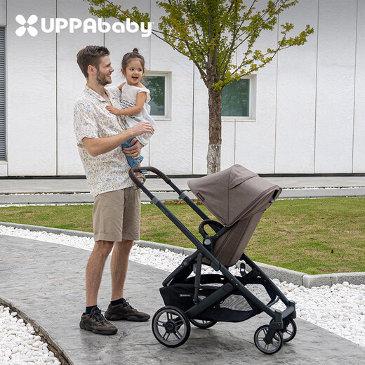 UPPAbabyCRUZ V2+ high view stroller, two-way sit-down, foldable baby stroller, oatmeal gray-LIM