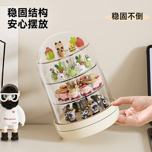 Cabinet Cute Bubble Mart Display Box Rotating Blind Box Ornaments Display Cabinet Dustproof Acrylic Transparent Storage Box Mango Yellow Large Size Free Glue (360 Rotations)