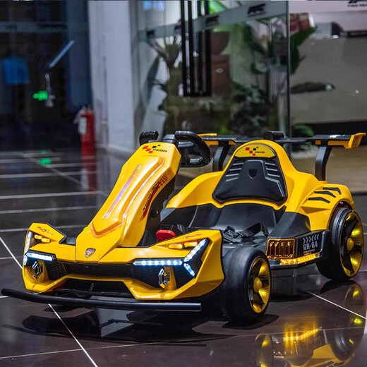 HAOWA silent motor children's electric kart F1 baby drift can sit adult toy children's four-wheel remote control car painted gray + remote control + 4845 silent motor + early education Bluetooth + gorgeous lights front, rear, left and right