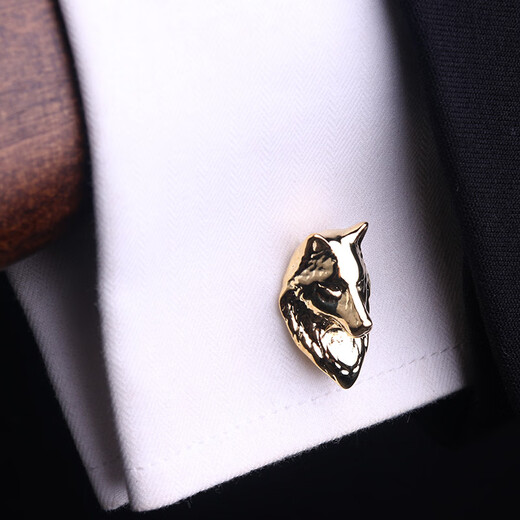 Lieshang golden northern wolf cufflinks French shirt cufflinks business shirt cuff buttons men’s cufflinks golden northern wolf_cufflinks