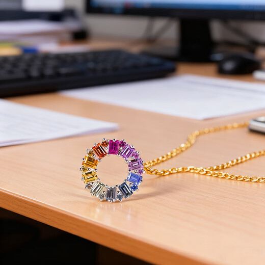 Private jewelry, natural color sapphire 1.05 carat pendant, 18k gold jewelry, fashion necklace, rainbow style customization, chain not included (chain can be customized)