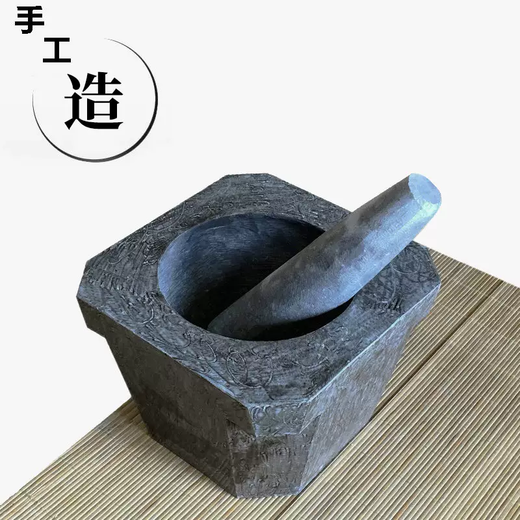 Yusenyi stone fish bait household bluestone grinder grinder garlic press natural garlic paste machine stone pounder size Big Mac outer diameter 2425CM 2425ml Big Mac outer diameter 2425CM
