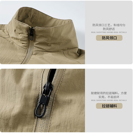 Romon Jacket Men's Jacket 2025 New Spring and Autumn Casual Top Stand Collar Jacket Dad Middle-aged and Old Men's Clothing JK8919 Gray Simple and Versatile XL Recommended 140-160Jin Jin equals 0.5 kg