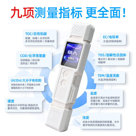 Water Detective 4 nine-parameter water quality testing pen TOC/COD/TDS household water purifier drinking water bacterial pesticide residue detection and scoring