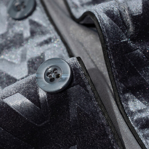 The Da Vinci Code couple pajamas autumn and winter warm gold velvet high-end jacquard home wear set gray blue L