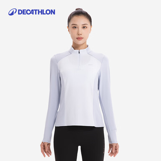 Decathlon half-zip quick-drying clothing for women autumn long-sleeved sports tops T-shirt running clothing fitness clothing-5649946