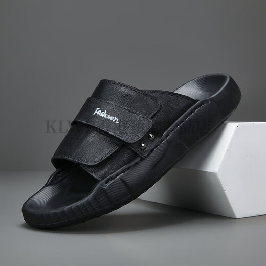 KLWP Hong Kong Luxury High-Ghd Brand Men's Shoes Summer Casual Sapersons Slippers Toe Toe Cow Whide se puede usar fuera de versátil e informal 39 VERDAD 39