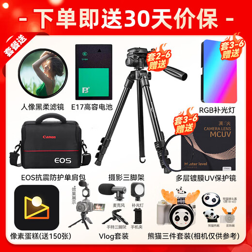 Canon R10 spiegellose Kamera im APS-C-Format, Heimreise, EOS R10 Vlog-Digitalkamera, 4K, leicht und klein, R10+RF-S18-45, Set-Paket, eine 128-G-Karten-Umhängetasche, UV-Spiegel-Backup-Akku, gebrauchsfertig