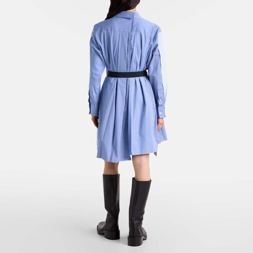 Sacai striped cotton poplin shirt dress P01099134 blue M M