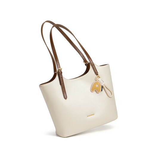 
Cnoles narrative tote bag large capacity bag for women 2025 commuting one-shoulder work handbag birthday gift for girlfriend Cream white coffee - new practical gift for girls