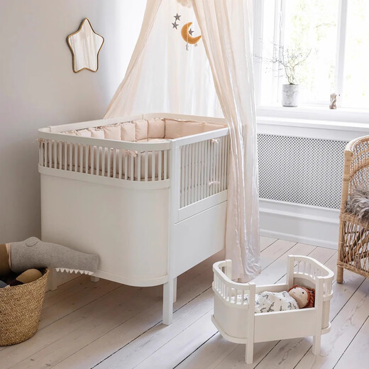 SEBRA Danish crib growth type original imported extended crib surround, bed curtain, sheet, children's bed with seven-piece crib set A bed (including mattress) + full bed surround, etc.