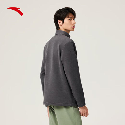 ANTA Polar Fleece Long T丨 Half-Zip Stand Collar Fleece Jacket Men's Autumn and Winter New Windproof Loose Pullover Sports Top