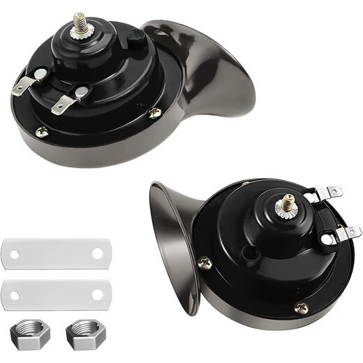 Weici electric vehicle motorcycle snail horn 12v ultra-loud waterproof and shockproof high and low dual-tone alarm whistle universal horn single black 12V