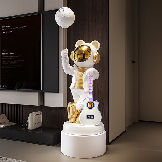 Jizhao Astronaut Starry Sky Projector Lamp Intelligent Audio Ornament Astronaut Large Floor-to-ceiling Living Room Gift for Moving House White + Base Karaoke Guitar + Xiaoai Speaker + Projector Lamp No Specifications