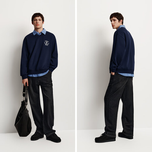 Semir sweatshirt men's winter college style fake two-piece couple outfit plus velvet 2025oversize embroidered 109725116202