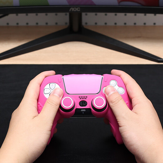 良值适用 PS5配件游戏周边 PS5手柄充电座Playstation手柄充双座充充电器 手柄硅胶套周边配件 PS5手柄硅胶套保护套装 紫色-L693