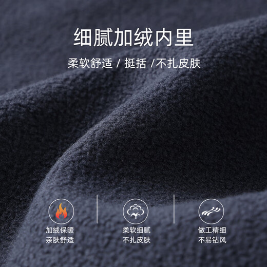 Mark Huafei Plus Velvet Stand Collar Jacket Men's 2025 Autumn and Winter New Commuting Windproof and Splash-Repellent Warm Casual Jacket 1033 Black 001 L 175