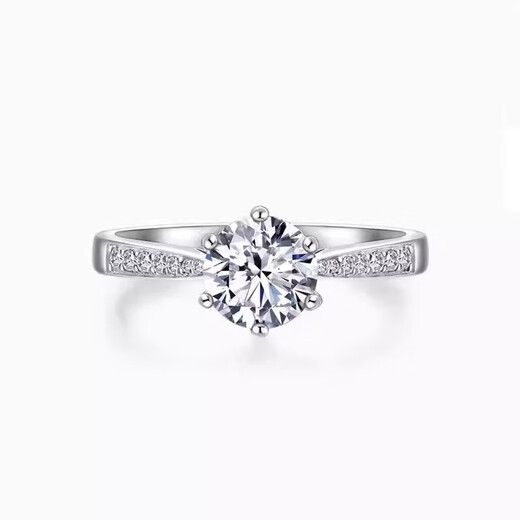 I Do platinum pt950 diamond ring 1 carat micro-set six-claw cultivated diamond proposal wedding ring gift for girlfriend and wife micro-set six-claw 50-point diamond size 9