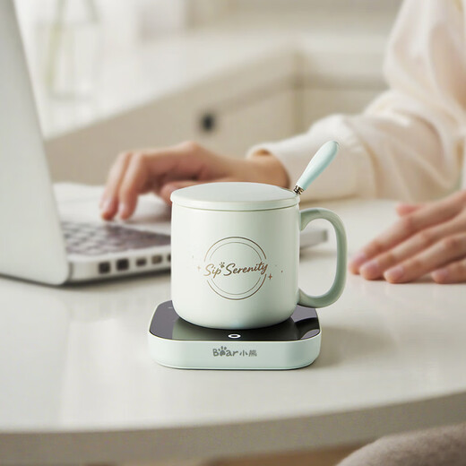 Bear Heating Coaster Hot Milk Artifact Constant Temperature Insulation Office Good Things Electric Heating Milk Warmer Warming Cup Milk Warmer Warming Water Coaster A16B1 Newly upgraded 56W high power gravity sensor C40J6 0.3L