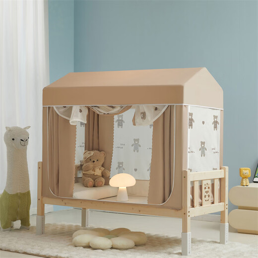 2025 New Baby Spliced Bed Mosquito Net Home Bedroom Full Bottom Children's Anti-Fall Mongolian Yurt Blackout Bed Tent Snow Yourui Curtainless Model Width 60 Length 140 Height 116cm