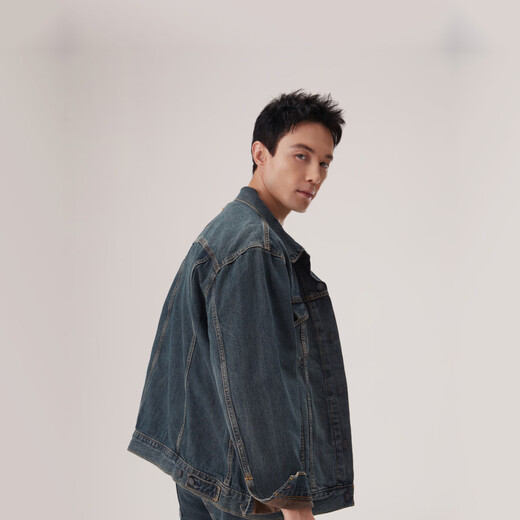 Levi's Levi's 25th Autumn and Winter New Men's American Retro Washed and Distressed Casual Denim Jacket Medium Blue XL