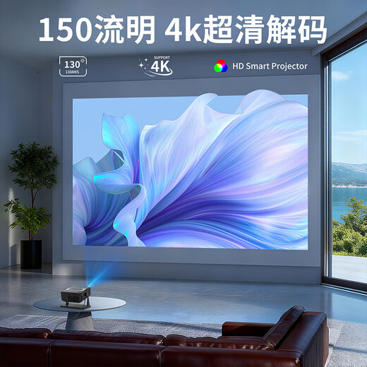 多博士投影仪家用高清白墙直投小型便携4K投影机手机投屏高清云台投影仪租屋客厅卧室家庭影院 黑色【手动调焦】4k解码/白墙直投/可投天花板