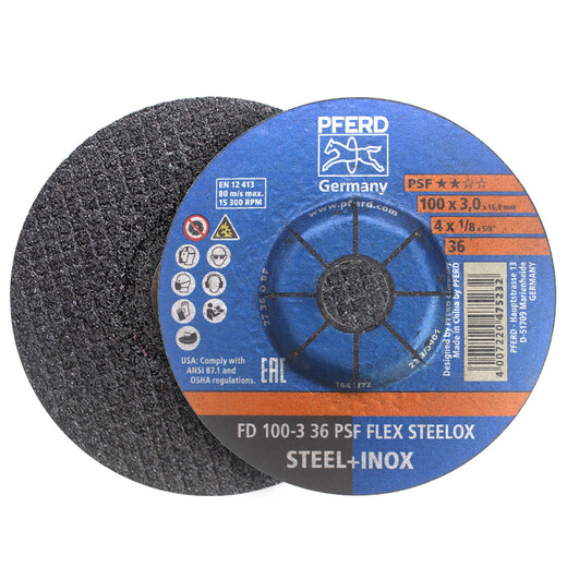 Horse ring PFERD metal stainless steel special polishing disc elastic fish scale cymbal type 100x3x16 A60# (5 pieces)