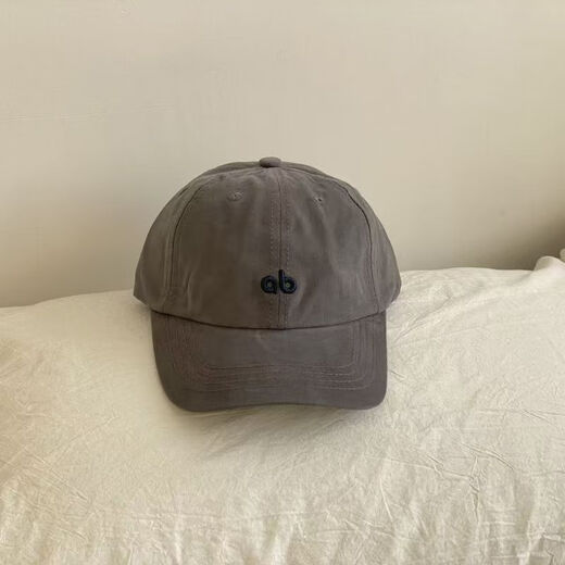 Korean style street fashion simple embroidered gray small letters baseball hat for men and women curved brim peaked cap gray one size 56-58