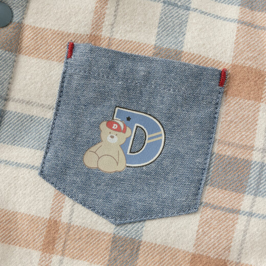 DAVE&BELLA children's quilted shirt winter new style boy's cotton jacket baby boy's warm top casual children's shirt plaid in stock 80 cm (recommended height 73-80cm)