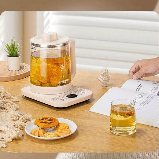 SUNPUNR Subo Healthy Kettle Tea Maker Stew All-in-One Tea Kettle Kettle All-Glass Hot Water Kettle Small One-person Constant Temperature Electric Kettle Automatic Power Off and Integrated Heat Insulation Pure White 2L Upgraded Model