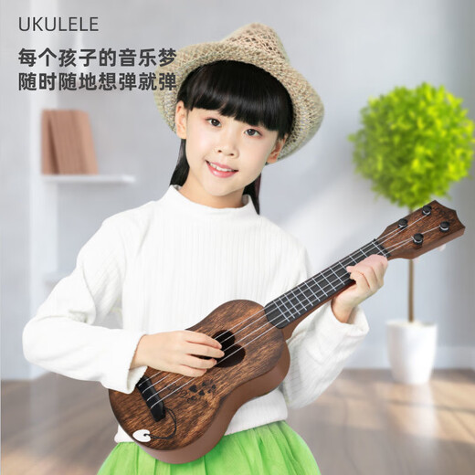 溥畔尤克里里女生23寸男初学者环保单板儿童小吉他入门碳素乌克丽丽 粉色 44cm国潮(赠送初学视频) 17英寸