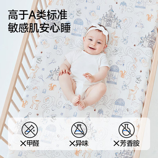 Hamiao crib pure cotton waterproof mattress cover children's bed custom baby splicing bed summer special bed sheet Dream Castle (waterproof urine barrier to protect the mattress) 180*70
