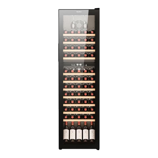 Bacchus wine cabinet thermostatic cabinet embedded household multi-functional single-door dual-temperature refrigerator air-cooled frost-free office restaurant fresh ice bar beverage cabinet vertical display cabinet tea cabinet YC-208 air-cooled dual-temperature hanging cup 60 bottles